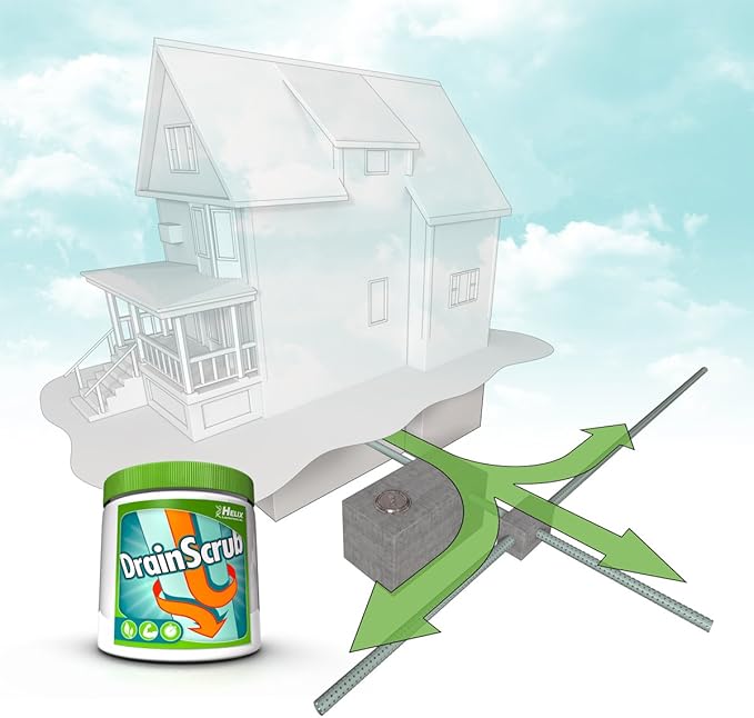 DrainScrub Powder Enzyme Drain Cleaner and Septic Treatment Environmentally Friendly Bacteria Unclog and Deodorize Pipes (2 lbs)