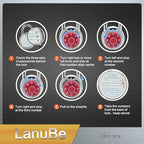 LanuBe Standard Dial Combination Lock, 2 in. Wide, with Different Combinations, Red Turnplate, Pack of 8; Lock for School, Employee, Gym Sports Locker, Case, Toolbox, and so on