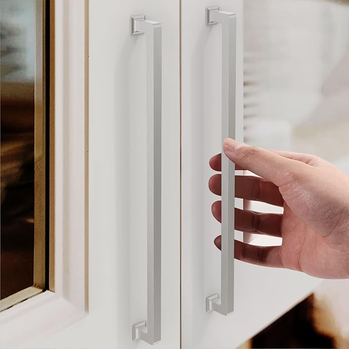 FILTA Cabinet Handles 15 Inch 6 Pack Brushed Nickel Cabinet Pulls for Kitchen Metal Drawer Pulls Modern Cabient Hardware Cupboard Handles