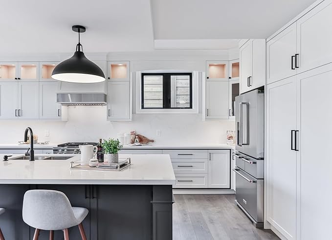 20 Pack Black Handles for Cabinets 8 Inch Stainless Steel Matte Black Square Cabinet Pulls Drawer Handles Cupboard Handles Modern Kitchen Cabinet Hardware