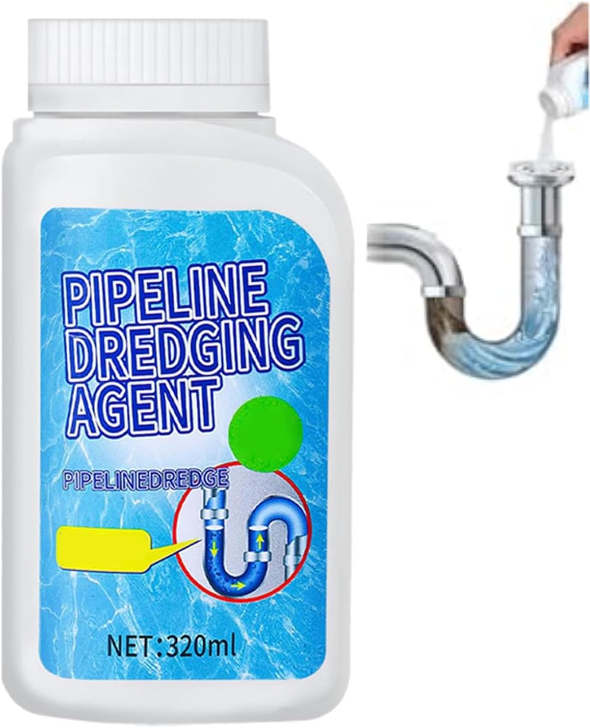 Multi-Purpose Pipeline Dredging Agent, Toilets, Bathroom Drains & Floor Pipes | Safe for All Pipe Types 1PCS