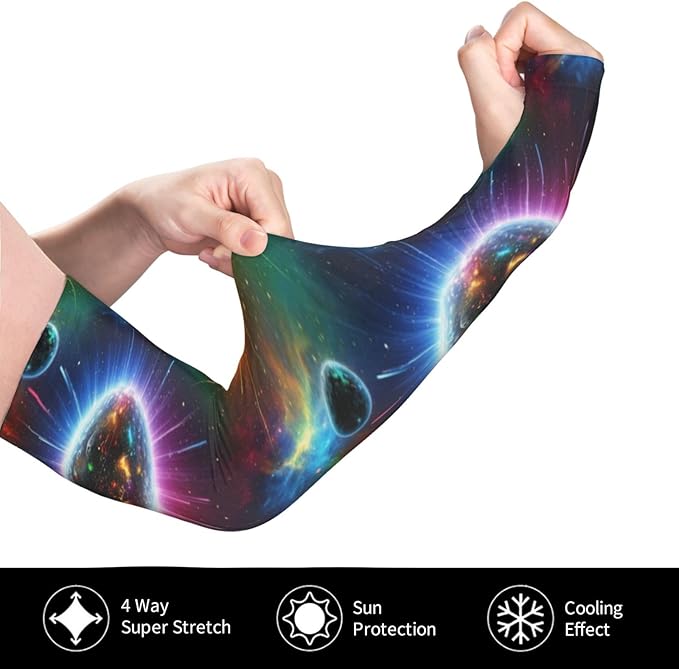 Men Women Anti-Slip Cooling Arm Sleeves Comfortable Sunshade for Summer Sports