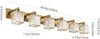 Aipsun Bathroom Vanity Light Brass Crystal Vanity Lighting Fixtures 6 Light Modern Bathroom Lighting Fixtures (Exclude Bulb)
