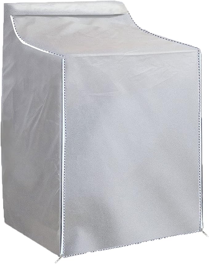 Ericlin Washer and Dryer Covers,Top Load Washing Machine Cover Laundry Dryer Protect Cover Dustproof Waterproof Zipper Design for Easy Use Fit for Most Front-loading Machine(W29D28H43in) (Silve)