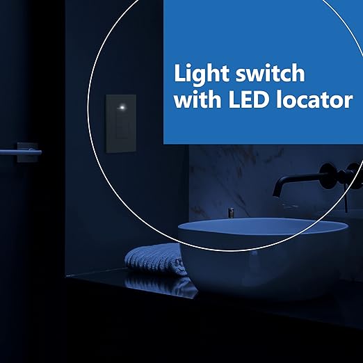 LIDER Minimalist Design Matte Finish Lighted Triple Switch, Combination Frameless Decorator Switch with Locator Light, Ground Terminal, Single Pole, 15A 120-277V, UL Listed, LCS3-1P-I, Ivory