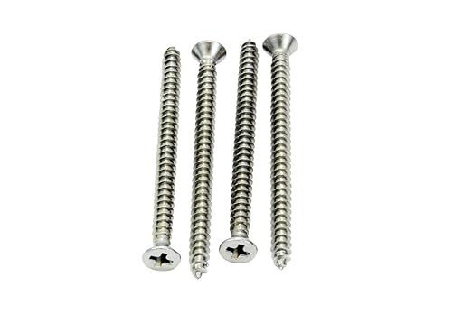 Bolt Dropper #4 x 1-1/4" Stainless Steel Flat Head Phillips Wood Screw, (100 pc), 18-8 (304) Stainless Steel Sheet Metal Screws - Type A Point, Plain Finish