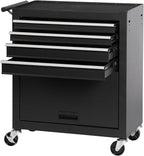 4 Drawers Metal Rolling Tool Chest on Wheels with Lockers, Tool Box Tool Trolley Organizer Cart, Multifunctional Drawers Rolling Storage Tool Case for Garage, Repair Shop(BLACK)