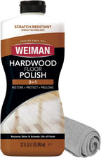 Weiman Wood Floor Polish and Restorer 32 Oz Bundle - High-Traffic Hardwood Floor, Natural Shine, Removes Scratches, Leaves Protective Layer