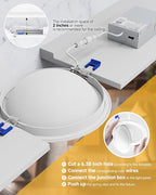 Ensenior 6 Pack 6 inch LED Eyeball Recessed Lighting, 360°+90° Rotatable and 2700K-5000K Selectable, Dimmable Gimbal Recessed Lights, Canless Angled Adjustable Ceiling Downlight, 1300LM, 13W=115W-FCC