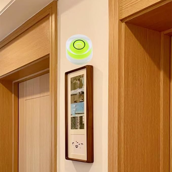 10Pcs Bubble Spirit Levels Mini Circular Bullseye Bubble Level Small Round Spirit Level Measuring Layout Tools (10x6mm, Non-Adhesive)