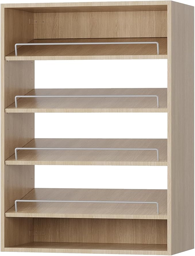 ROOMTEC 31.5" Shoe Shelf Short Tower Closet Unit, Modular Closet System with Shelf, Wardrobe Organizer for Bedroom or Walk-in Closet, Wall Mounted, Customizable Clothes Storage Unit, Wood