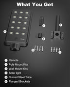 Ofuray Of-15000W Solar Street Lights Outdoor – Super Bright 150 LED, Lights up 3,200 sq.ft with Motion Sensor, 36Ah Power, IP67 Dusk to Dawn Security Commercial Lighting for Court, Parking Lot