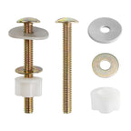 Toilet Screws Replacement Kit, Heavy Duty Toilet Seat Fastener with Plastic Nut and Metal and Rubber Washers, Universal Toilet Bolt and Screw Set for Top Mount Toilet Lid Hinge (MFL18)
