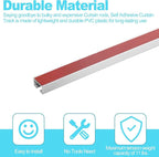 64Inch Adhesive Curtain Track, Self-Adhesive Ceiling Mount Wall Mount Track