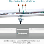 Under Cabinet Lighting Motion Sensor Hardwired, 24 Inch 12W Dimmable, 5 CCT 2700/3000/3500/4000/5000K, Eyes Care Design Linkable Under Counter Lights for Kitchen, Sink, ETL Listed, White