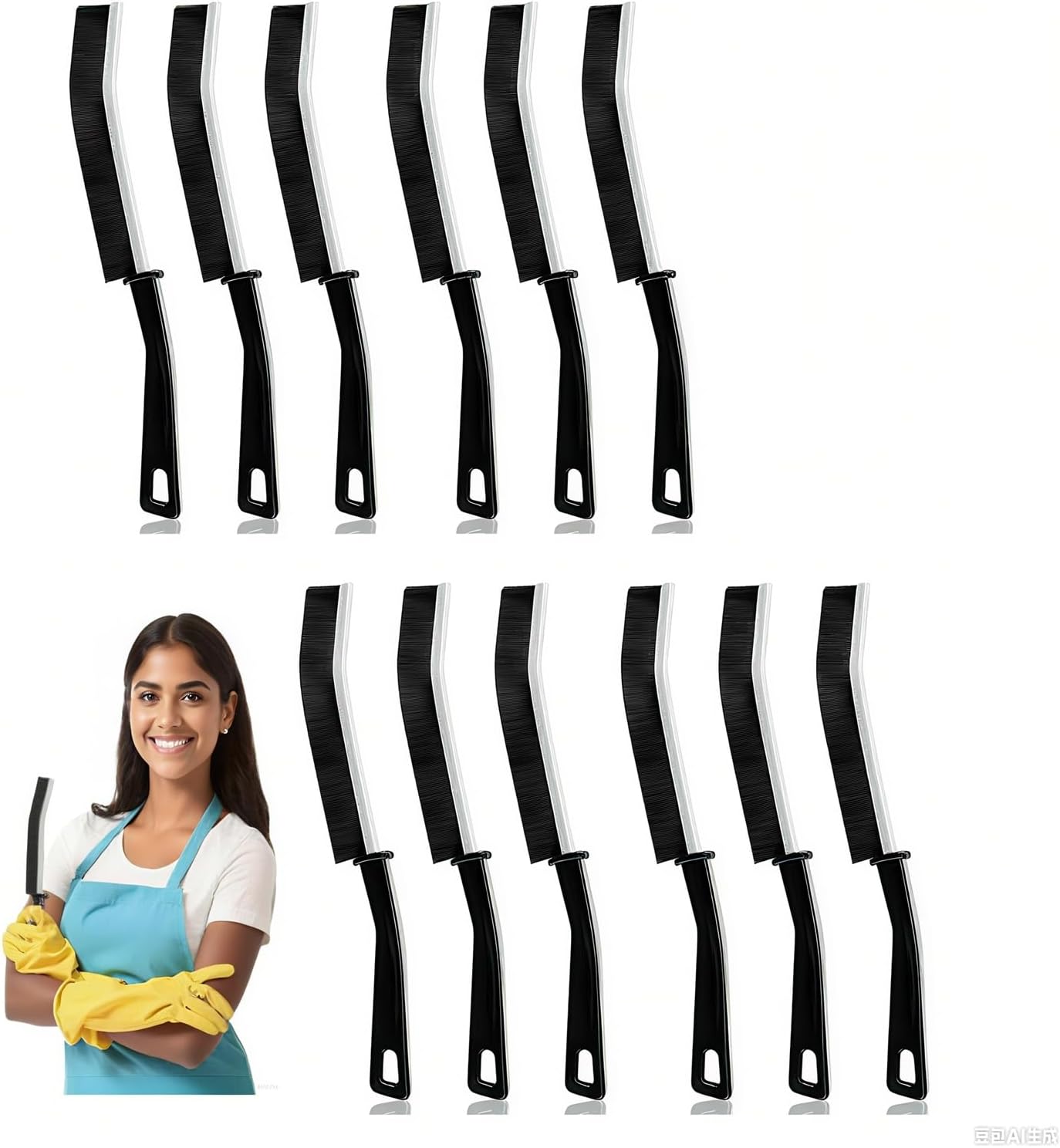 12 PCS Crevice Cleaning Brush,Hard Bristle Crevice Cleaning Brush,Crevice Cleaning Tool is Effective to Clean The Small Gap of Kitchen, tolilet and Windows.