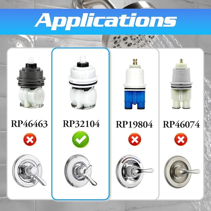 RP32104 Shower Cartridge Compatible with Delta Monitor 1700 Series (1998-2005) Showers, for Delta Monitor Shower Cartridge, for Delta Shower Faucet Cartridge Assembly / RP32104 Tub Valve