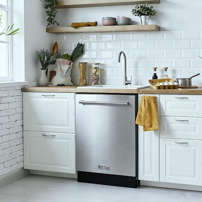 30 inch Freestanding Natural Gas Range or Liquid Propane Gas Range with 5 Burners, Large Capacity 24 inch Top Control Built-In Dishwasher with Third Rack, in Stainless Steel (Stainless Steel)