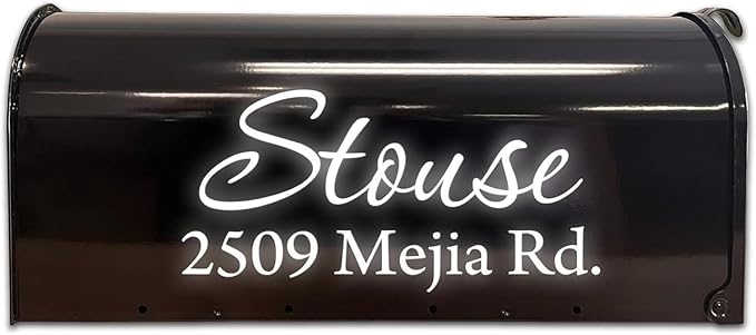 VWAQ Mailbox Decals Personalized Address Labels House Numbers and Vinyl Letters For Outside Custom Lettering Stickers - CMB1 (12 Inch X 6 Inch, Reflective White)