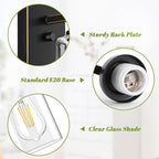 Set of 2 Wall Sconces for Bathroom, Modern Vanity Light Fixtures, Bronze Wall Mount Lighting Lanterns, Farmhouse Wall Lights with Clear Glass Shade for Bedroom Living Room Mirror Hallway Kitchen