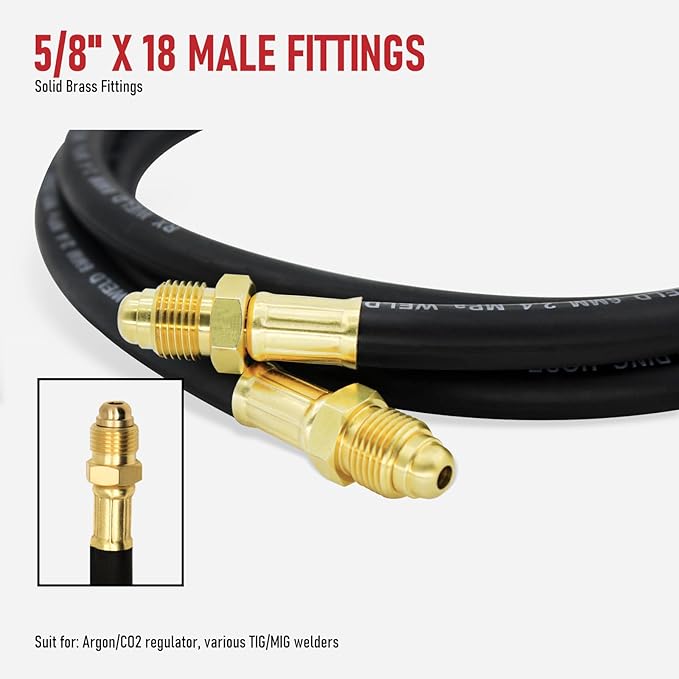 RX WELD Inert Gas Welding Hose - Argon Flow Hose (30FT, Black)