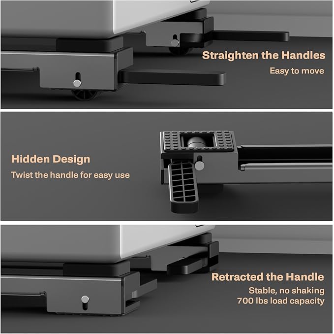 Appliance Rollers Heavy Duty,Newest Extendable Appliance Sliders,Liftable Washing Machine Base,Easily Move Washer and Dryer Machines,Refrigerators,Furniture-Grey