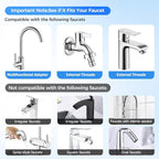 Universal Sink Faucet 1440° Rotatable Faucet Aerator Extension, U Shaped Faucet Extender Adjustable Robotic Arm 2 Spray Modes for Kitchen & Bathroom (1)