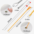 Snake Drain Hair Clog Remover: Remover Auger Cleaning Tool (12pcs) with Steel Claw for Tub Shower Bathroom Toilet Sink