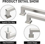 10 Pack 3.75"(96mm) Brushed Satin Nickel Cabinet Pulls Kitchen Cabinet Handles Drawer Pulls Cupboard Hardware for Cabinets CK0078