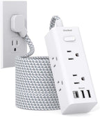 25 Ft Extension Cord with Multiple Outlets - One Beat Flat Plug Power Strip Surge Protector with 25 Ft Long Cord, 6 Outlet 3 USB Ports (1 USBC), Multi Outlet Wall Plug Home Office Dorm Room Essentials