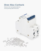 DC Miniature Circuit Breaker, 2 Pole 500V 25 Amp Isolator for Solar PV System, Thermal Magnetic Trip, DIN Rail Mount, Chtaixi DC Disconnect Switch C25