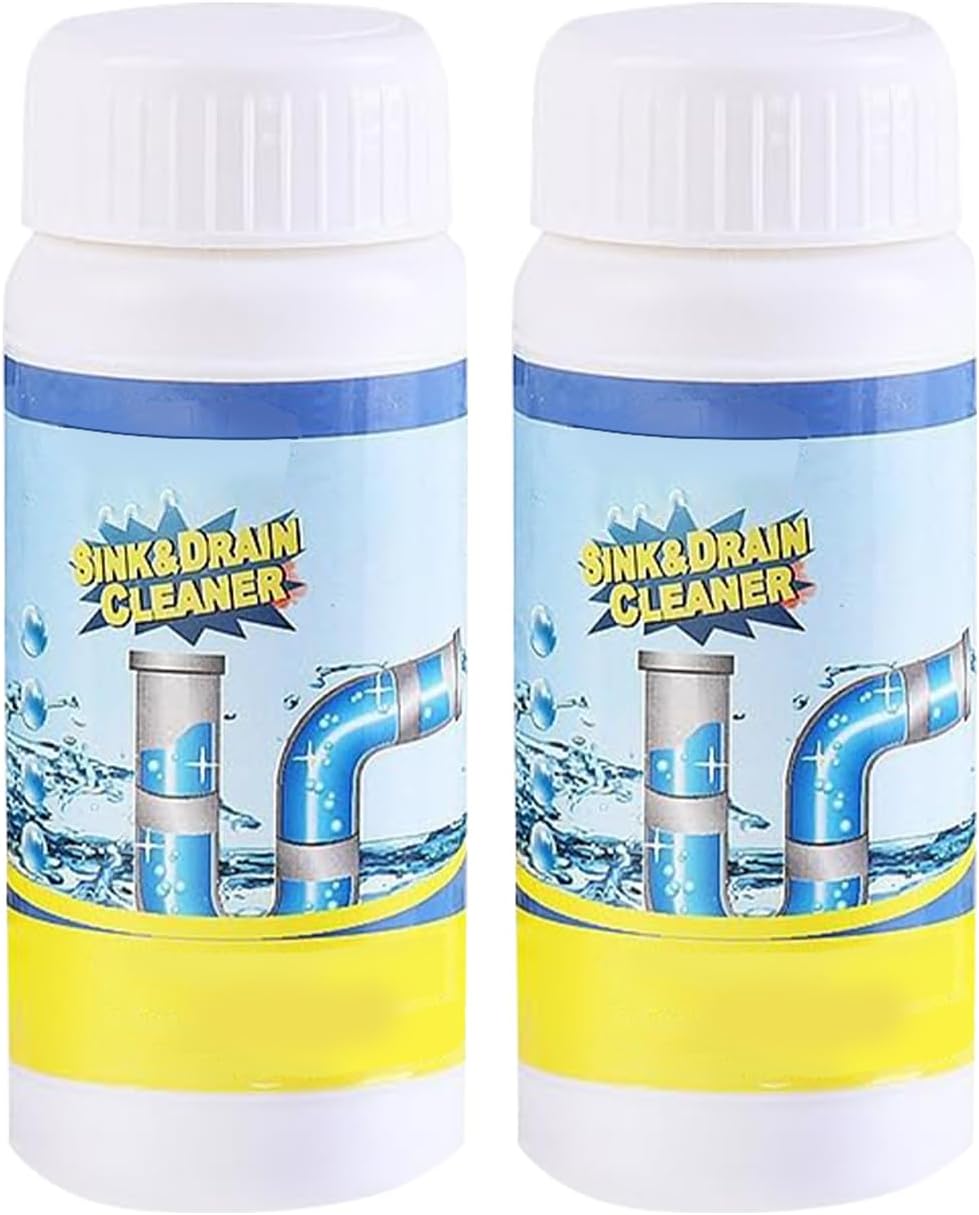 Sink & Drain Cleaner, Dodorado Drain Cleaner Powder, 3.9 oz Bottle, Sewer Pipe Maintainer for Kitchen, Bathtub, Shower Drains (2Bottles)