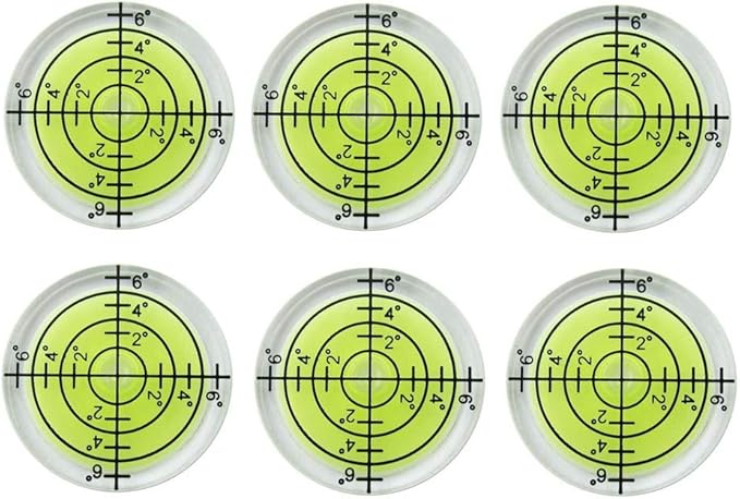 6Pcs Circular Bubble Spirit Levels 32x7mm Degree Mark Round Level Bubble Leveling Tool Measuring Layout Tools