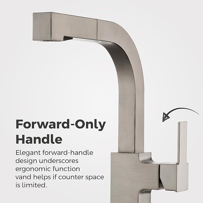 Pfister Arkitek Kitchen Faucet with Pull Out Sprayer, Single Handle, High Arc, Stainless Steel Finish, LG534LPMS