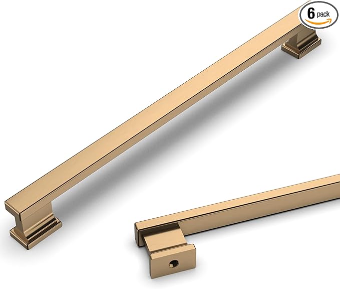 Asidrama 6 Pack 10 Inch(254mm) Champagne Bronze Kitchen Cabinet Handles, Cabinet Pulls Kitchen Cabinet Hardware for Cupboard Drawer Pulls