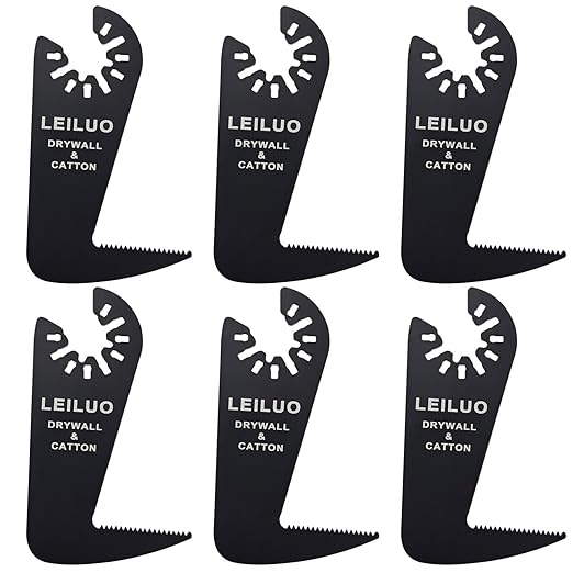 LEILUO 6 Pcs Oscillating Tool Blade Drywall & Multi-Material Cutting Universal Multitool Accessories Fit for DeWalt Makita & More