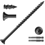 #10 x 3-1/2" Deck Screws (116Pcs) 2lb. Exterior Wood Screws. Carbon Steel, Black, Flat Head, Rust Resistant epoxy Coated, with T25 Star Bit
