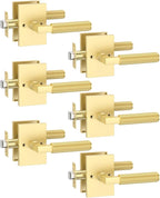 Asidrama 6 Pack Brushed Gold Passage Door Handles, Door Lever with Door Knobs Indoor for Bedroom or Bathroom, Heavy Duty Door Handles Interior with Locks for Left Right Sided Doors