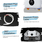 Tankless Water Heater Electric, ECOTOUCH 6kW 240V Point of Use Water Heater on Demand Water Heaters Instant Hot Water Heaters ETL Certificated Self-modulation ECO60SE White