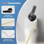 iFealClear Universal Metal Toilet Handle Replacement Kit, Front Mount Toilet Tank Flush Lever with Stainless Steel Chain, Fits Most Toilets, Oil Rubbed Bronze
