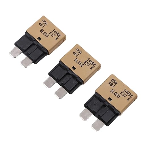 12V 5A Low Profile Fuse Circuit Breaker Auto Reset ATO/ATC E37- UL Certified Self Resetting Blade Fuses 5 Amp 12 Volt DC for Car, Truck, RV, Automotive, Boat, Solar - Pack of 3
