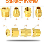 GASHER 2 Pieces Brass Reducer Hex Bushing 3/8" NPT Male x 1/4" NPT Female, Brass Threaded Pipe Fitting