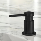 Lava Odoro Black Soap Dispenser for Kitchen Sink, Modern Brass Built in Countertop Pump Dispenser with 18 Oz Refillable Bottle, Kitchen Soap and Lotion Dispenser Spot-Free, Matte Black, KSD-21