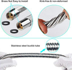 60 Inch Pre Rinse Spray Hose with Heat Resistant Handle Replacement B-0044 for T&S Brass, 1.42 GPM Commercial Sink Sprayer Hose for Restaurant Kitchen Sink Faucet