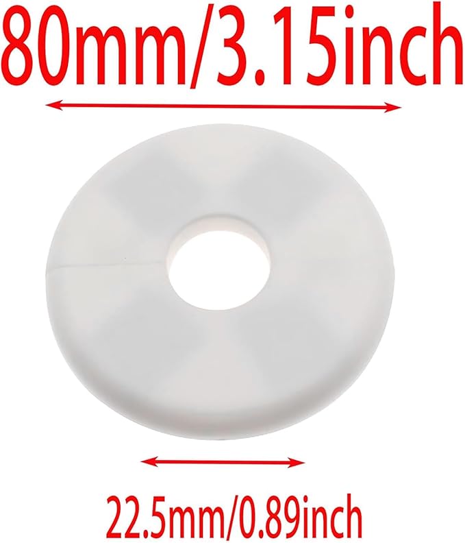 2 Pack Wall Split Flange ABS Round Escutcheon Plate for 0.86"/ 22mm Diameter Pipe Faucet Decoration Accessories (White)
