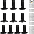 T316 Stainless Steel Glass Railing Clamp,Heavy Duty Glass Railing Spigot,Railing Post Clamp (10, Black)