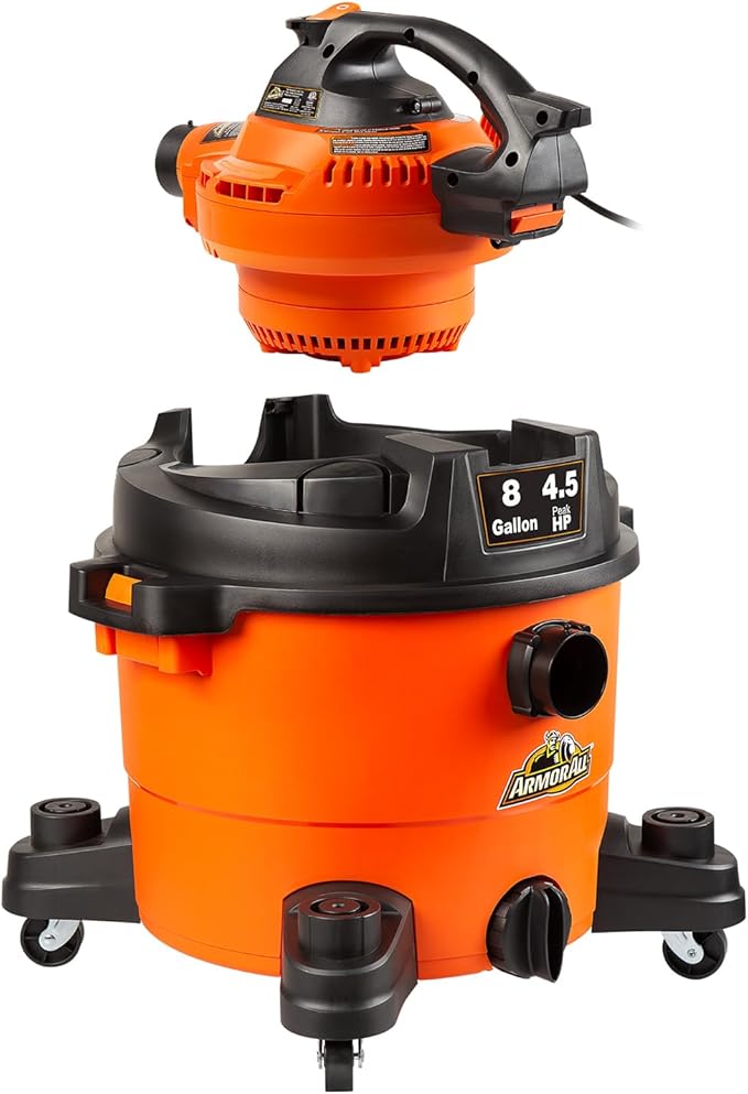 Armor All VBV809 0901 8-Gallon 4.5 Peak HP Wet/Dry Vacuum with Detachable Blower, Orange
