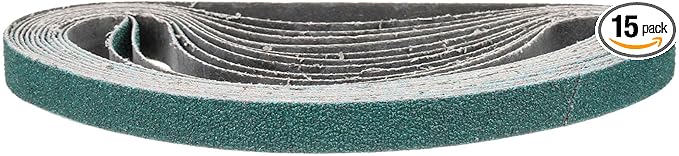 1/2 x 18 Inch Sanding Belt, 15 Pcs 80 Grit Zirconia Knife Sharpener Belts Work Sharpening for Belt Sander Knife Carving Tool Metal Working
