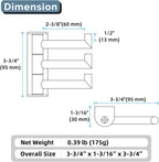 Angle Simple Swivel Towel Hooks for Bathroom, SUS 304 Stainless Steel Foldable 3 Arms Hand Towel Holder, Coat Wall Hooks, Polished Chrome, 2 Pack