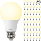 48 Pack LED Light Bulbs Soft White 2700K, 60 Watt Equivalent LED Bulbs, A19 Standard Bulbs, 800 LM, 15000 Hours, E26 Base, Non-Dimmable, 8W White LED Bulbs for Bedroom Living Room